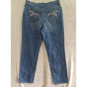 Gloria Vanderbilt Amanda Jeans Sz 14 Sparkle Straight Leg Embellished Stretch